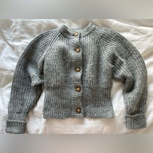 Zara Grey Wool Knit Cardigan